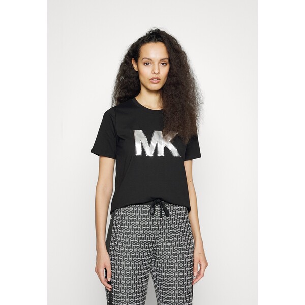 MICHAEL Michael Kors SEQN LOGO TEE T-shirt z nadrukiem black MK121D059-Q11