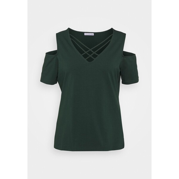 Anna Field Curvy T-shirt z nadrukiem dark green AX821D05A-M11