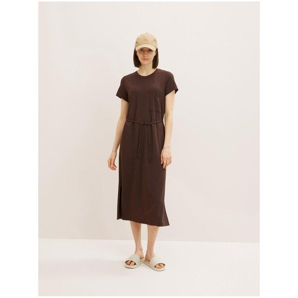 TOM TAILOR Sukienka z dżerseju chocolate brown TO221C0O3-O11