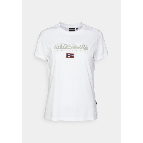 Napapijri AYAS T-shirt z nadrukiem bright white NA621D05K-A11