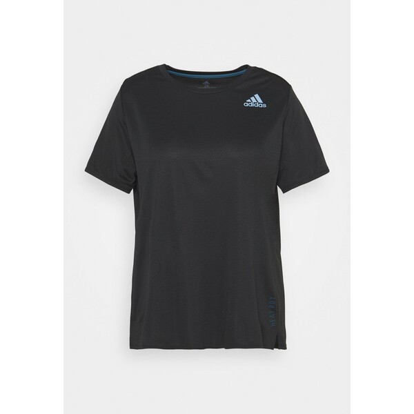 adidas Performance HEAT RDY TEE T-shirt z nadrukiem black AD541D1U6-Q11