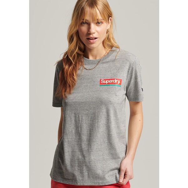 Superdry VINTAGE CORE LOGO SEASONAL T-shirt z nadrukiem athletic grey marl SU221D29F-C11