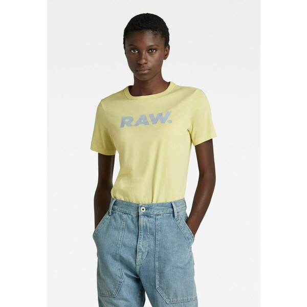 G-Star RAW SLIM T-shirt z nadrukiem lemonade GS121D0XG-E11