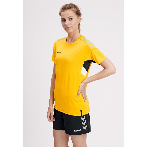 Hummel TECH MOVE T-shirt z nadrukiem yellow HU341D028-E11