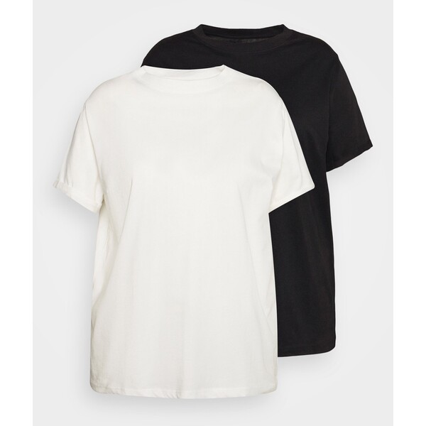 Even&Odd Curvy 2 PACK T-shirt basic black/off white EVB21D04F-Q11