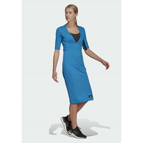 adidas Performance MISSION Sukienka z dżerseju blue AD541L027-K11