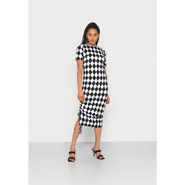 Neon & Nylon CHECKBOARD DRESS Sukienka z dżerseju black N3P21C002-Q11