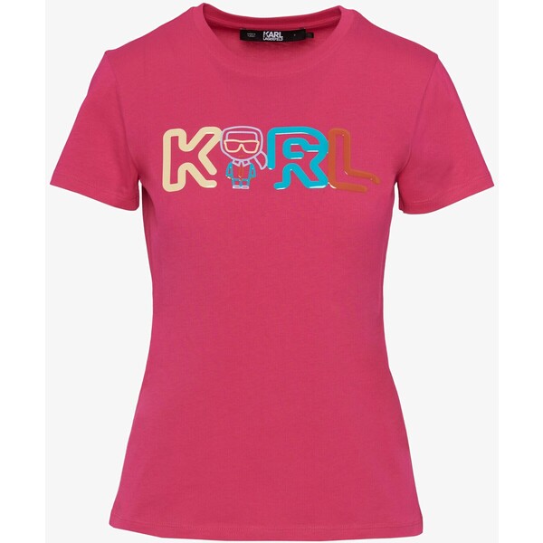 KARL LAGERFELD JELLY MINI KARL T-shirt z nadrukiem fuchisa K4821D09S-J11