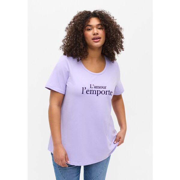 Zizzi T-shirt z nadrukiem purple Z1721D0X3-I11