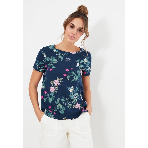 Tom Joule Carley T-shirt z nadrukiem navy floral botanical small 4JO21D056-K11