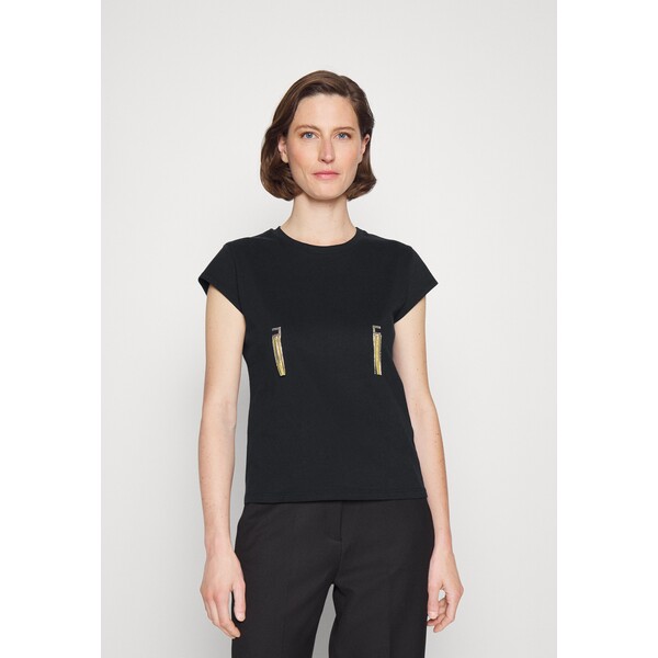 Elisabetta Franchi WOMEN T-shirt z nadrukiem nero EF121D01L-Q11