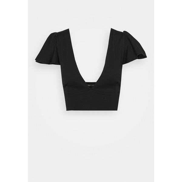 Nly by Nelly FRILL SLEEVE T-shirt basic black NEG21E042-Q11