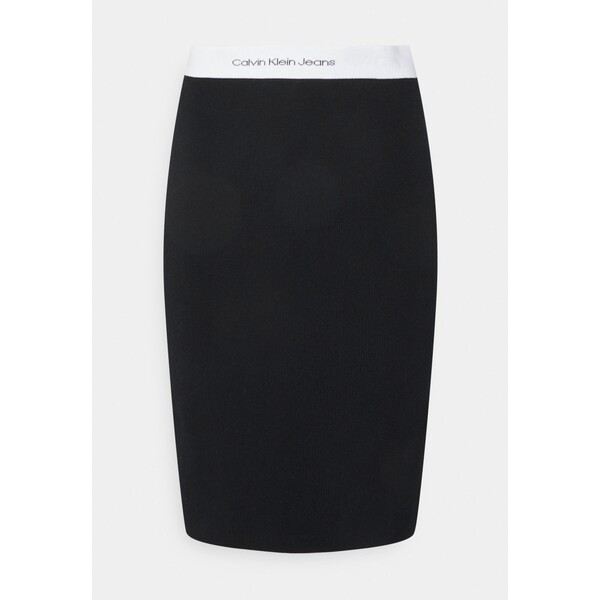 Calvin Klein Jeans CONTRAST WAISTBAND SKIRT Spódnica mini black C1821B055-Q11