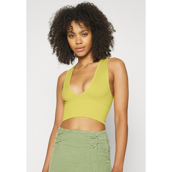 BDG Urban Outfitters JOSIE SEAMLESS V NECK VEST Top yellow QX721D05B-E11