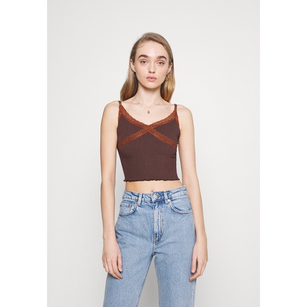 BDG Urban Outfitters CROSS CAMI Top chocolate QX721D03B-O11