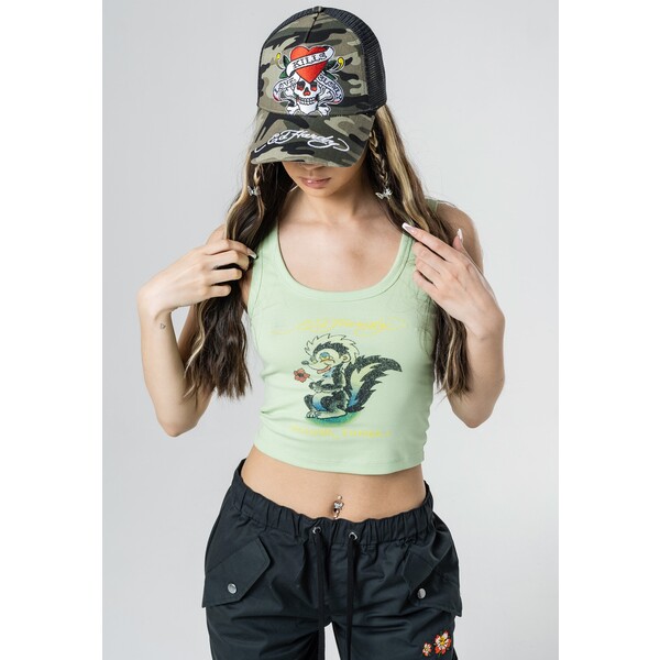 Ed Hardy SKUNK-POWER CROPPED Top green ED221E003-M11