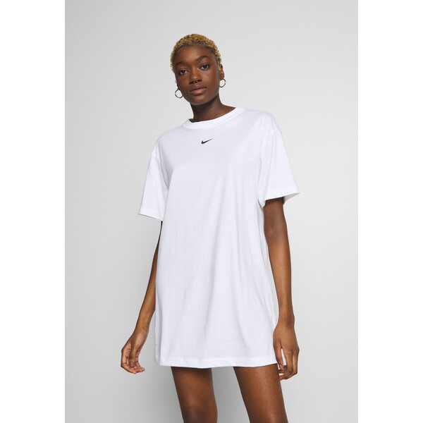 Nike Sportswear Sukienka z dżerseju white/black NI121C01U-A11