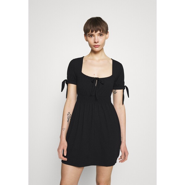 NA-KD PAMELA REIF X ZALANDO RUCHED DETAIL MINI DRESS Sukienka z dżerseju black NAA21C0LE-Q11