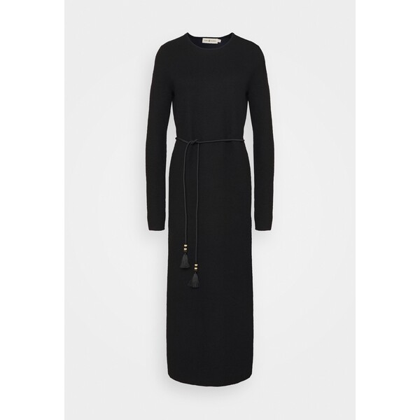 Tory Burch TIE WAIST DRESS Sukienka dzianinowa black T0721C01O-Q11