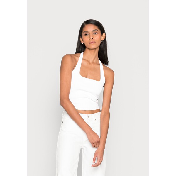 Abercrombie & Fitch BARE SEAMLESS HALTER TANK STORES Top white A0F21D0K0-A11