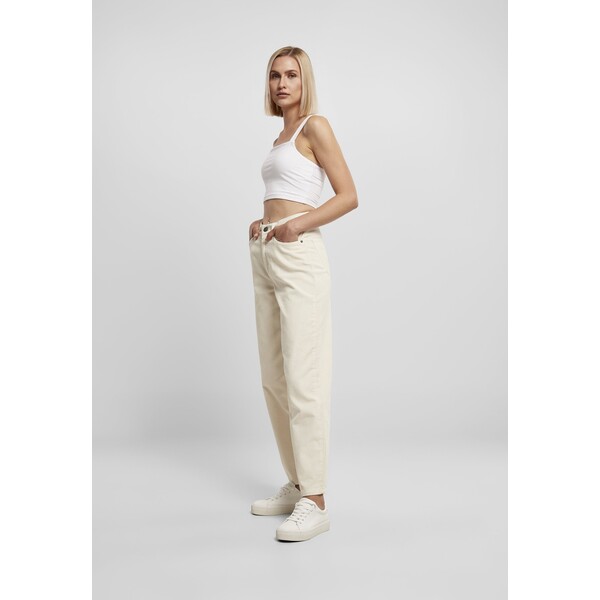 Urban Classics LADIES HIGH WAIST 90´S WIDE LEG CORDUROY PANTS Spodnie materiałowe whitesand UR621A05O-B11