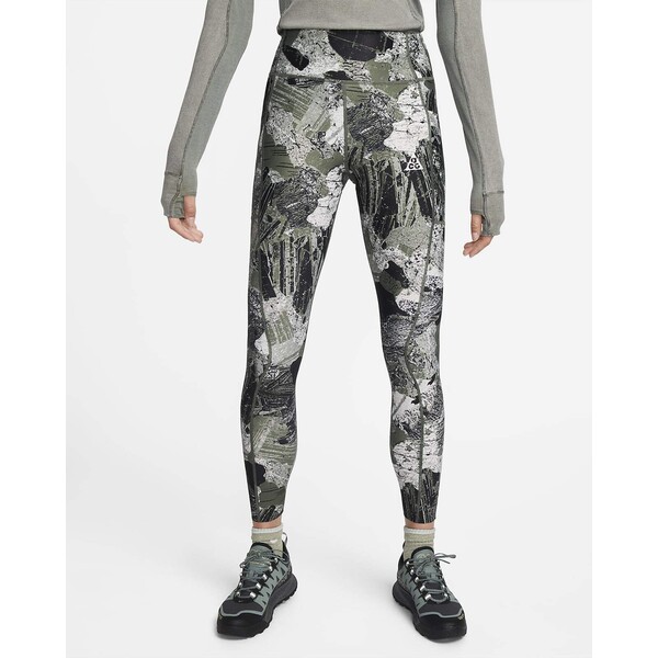 Damskie legginsy z wysokim stanem i nadrukiem na całej powierzchni Nike Dri-FIT ADV ACG „New Sands”
