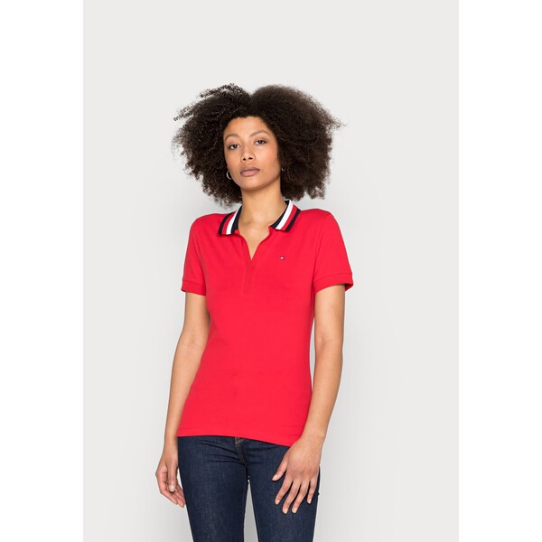 Tommy Hilfiger SLIM OPEN POLO Koszulka polo primary red TO121D0X1-G11