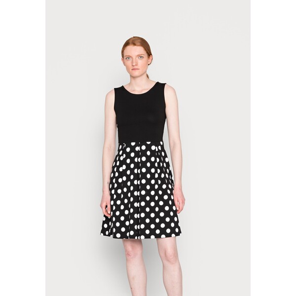 Anna Field Sukienka z dżerseju black/white AN621C1S4-Q11