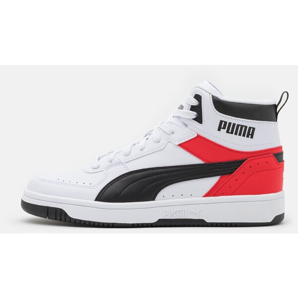 Puma REBOUND JOY UNISEX Sneakersy wysokie white/black/high risk red PU115N018-A12