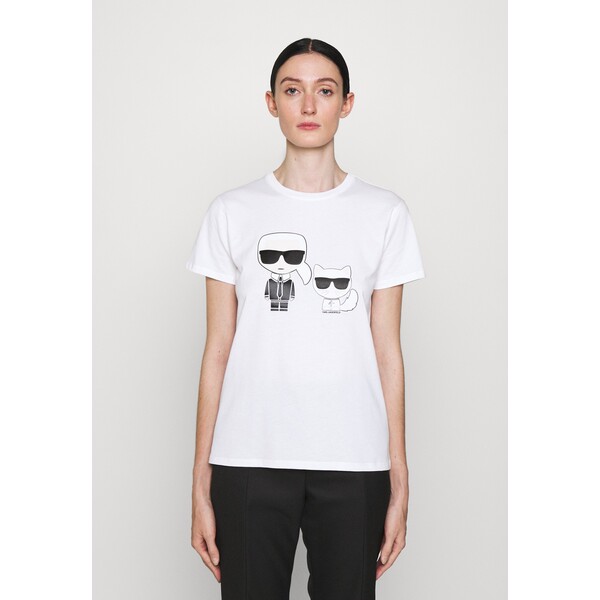 KARL LAGERFELD IKONIK CHOUPETTE TEE T-shirt z nadrukiem white K4821D068-A11