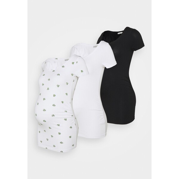 Anna Field MAMA 3 PACK T-shirt z nadrukiem black/white/white EX429G043-Q12