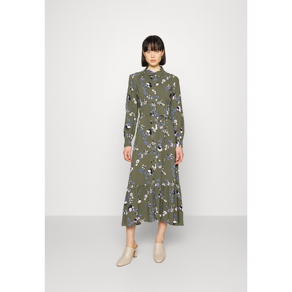 Marks & Spencer FLORA SHIRT DRESS Sukienka koszulowa green mix QM421C07F-M11