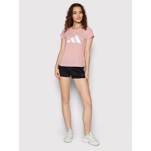 adidas T-Shirt 3-Stripes HB6281 Różowy Regular Fit