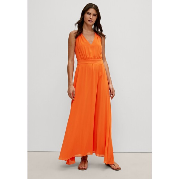 comma MIT ALLOVER MUSTER Długa sukienka bright orange CO121C1AH-H11