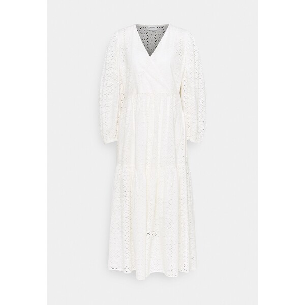 Marc O'Polo DENIM DRESS WRAP LOOK LONGSLEEVE Długa sukienka scandinavian white OP521C04Z-A11