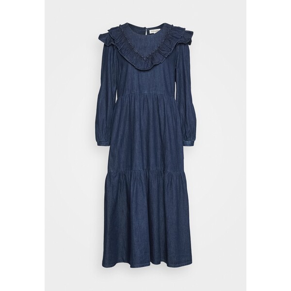 Thought MELANIE FRILL DRESS Sukienka jeansowa indigo blue T0Z21C01W-K11
