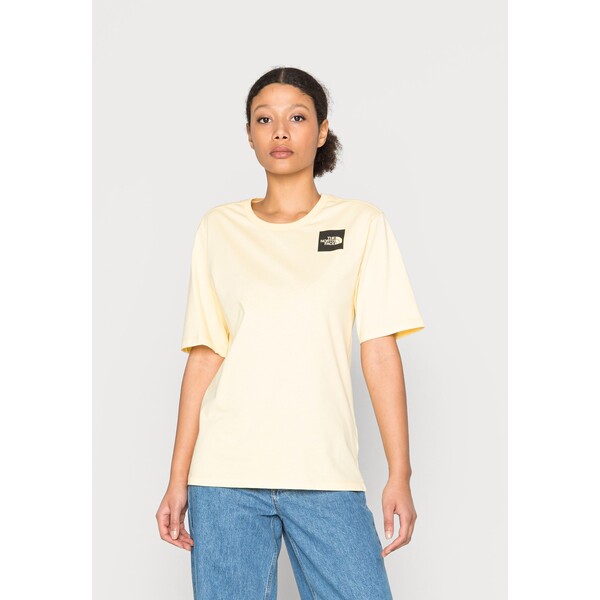 The North Face FINE TEE T-shirt z nadrukiem pale banana TH321D01A-E11