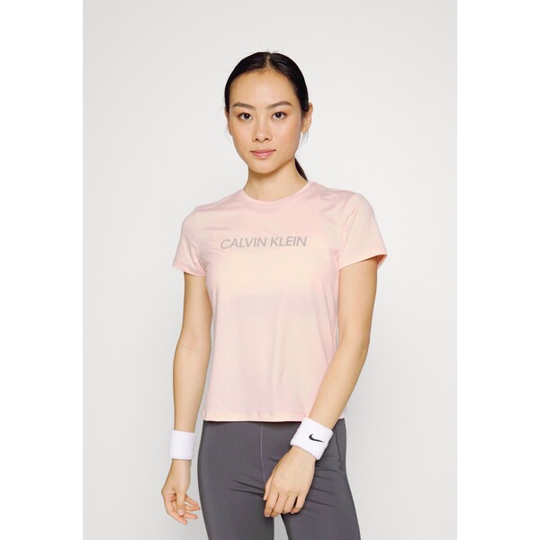 Calvin Klein Performance T-shirt z nadrukiem rose quartz/silver CKA41D027-J11