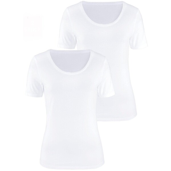LASCANA 2er-Pack T-shirt basic weiß L8381J03L-A12