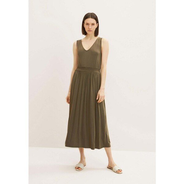 TOM TAILOR Sukienka z dżerseju dry greyish olive TO221C0O9-N11