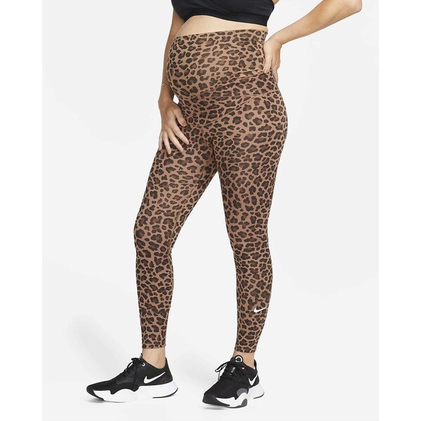 Damskie legginsy ciążowe z wysokim stanem i nadrukiem w cętki Nike Dri-FIT One (M)