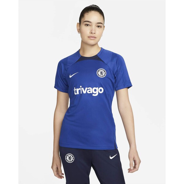 Damska koszulka piłkarska z krótkim rękawem Nike Dri-FIT Chelsea FC Strike
