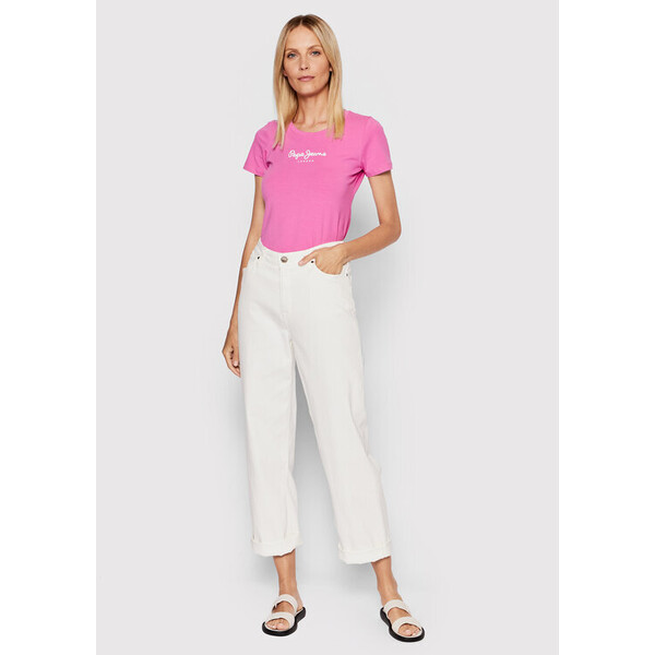 Pepe Jeans T-Shirt New Virgina PL505202 Różowy Slim Fit
