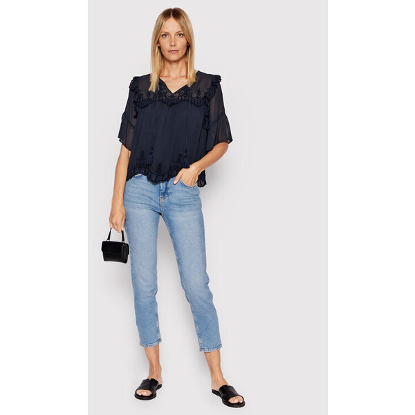Pepe Jeans Bluzka Gisela PL304291 Granatowy Relaxed Fit