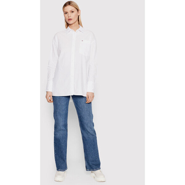 Tommy Jeans Koszula Poplin DW0DW12080 Biały Oversize