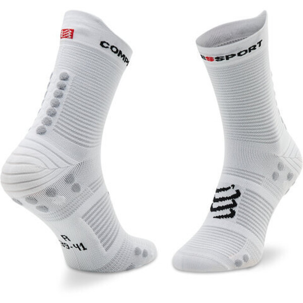 Compressport Skarpety wysokie unisex Pro Racing Socks V4.0 Run High XU00046B_010 Biały