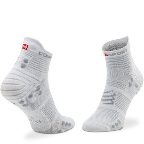 Compressport Skarpety wysokie unisex Pro Racing Socks V4.0 Run Low XU00047B_010 Biały