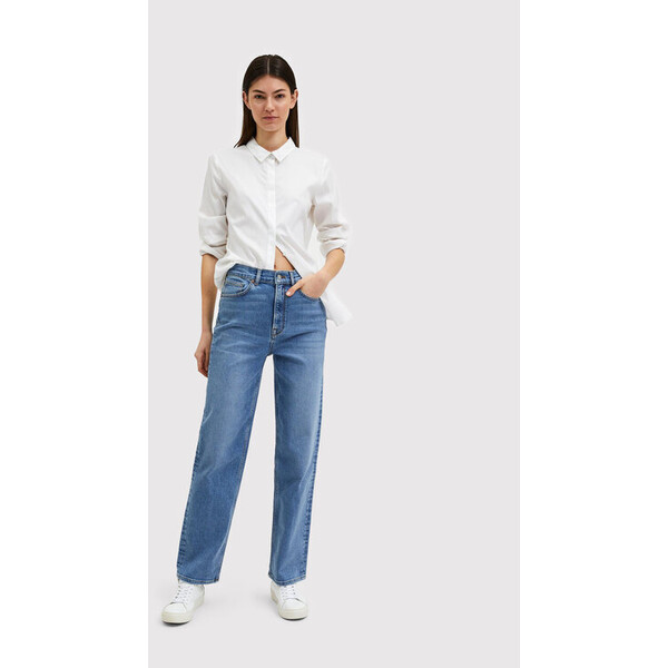 Selected Femme Jeansy Marie 16084143 Niebieski Straight Fit