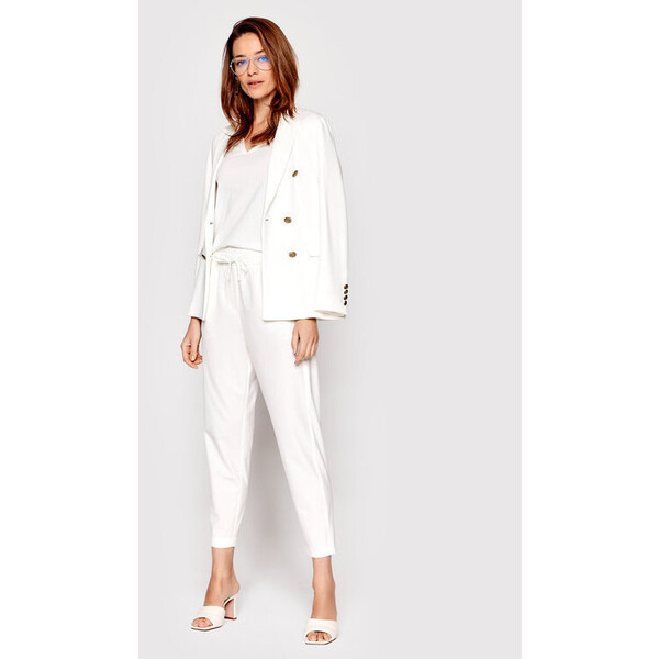 Marella Spodnie materiałowe Rodesia 31310625 Biały Regular Fit