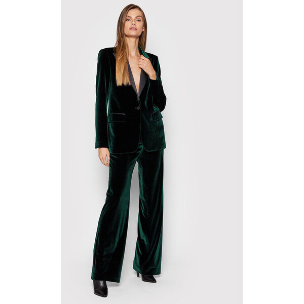KARL LAGERFELD Spodnie materiałowe Velvet 216W1003 Zielony Regular Fit